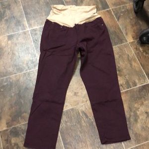 Maroon maternity jeans